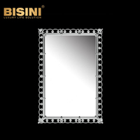 High End Villa Decor Pure Copper Classical Wall Mirror Living Room Background Gold Plated Brass Wall Mirror for Living Room