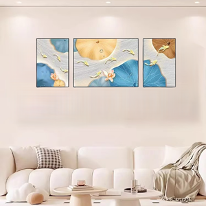 Art mural en grès exquis-Peinture de neuf poissons Golden <span class=keywords><strong>Stream</strong></span> | Décor Feng Shui - Product Image 2