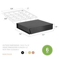 Boîtes en papier magnétiques en carton rigide de luxe noir personnalisé Stratification mate élégante avec texture pour le stockage du chocolat