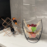 2025 nouvelle tendance Unique moderne ferme 2 niveaux suspendus panier de fruits comptoir suspendu fruits hamac avec support en acier