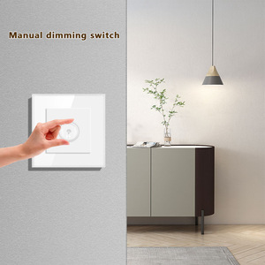 82 Type European Standard Dimming Switch 86 Type SCR Stepless Knob Glass Panel Manual Dimmer For Indoor <b>Lighting</b> - Product Image 1