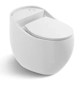 Bồn Cầu Vệ Sinh Phòng Tắm Sang Trọng Hình Quả Trứng Màu Đen Cho Khách Sạn Bẫy Chữ S Bồn Cầu <span class=keywords><strong>Wc</strong></span> Hai Mảnh Bằng Gốm Tuôn Ra Màu Với Dây Màu Vàng Kim - Product Image 6