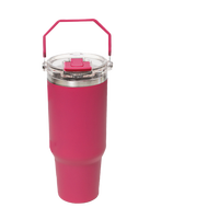 Mug isotherme en acier inoxydable couleur néon 30 oz, gobelet vierge pour sublimation avec paille rabattable