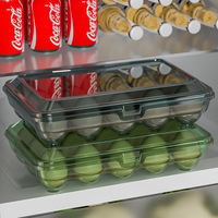 Boîte de rangement pour œufs transparente et compacte pour le réfrigérateur de la cuisine, en plastique de qualité alimentaire, design minimaliste, plateau organisateur d'œufs