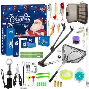 Lot de 24 leurres durs OEM en gros avec hameçons, coffret cadeau de Noël pour la pêche des fêtes - Product Image 1
