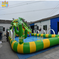 Toboggan aquatique gonflable WODI de qualité commerciale en PVC de 0,55 mm, motif palmier, pour enfants et adultes
