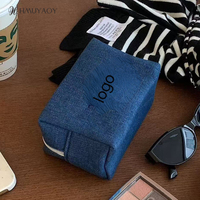 Pochette de voyage personnalisée en toile avec logo brodé, grande capacité, de luxe, pour maquillage féminin, vente en gros