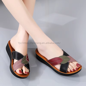 Sandalias Casuales de Verano para Mujer, Punta Abierta, Cómodas, Antideslizantes, Sencillas, Combinables con Todo, Ligeras, para Mamá - Product Image 3