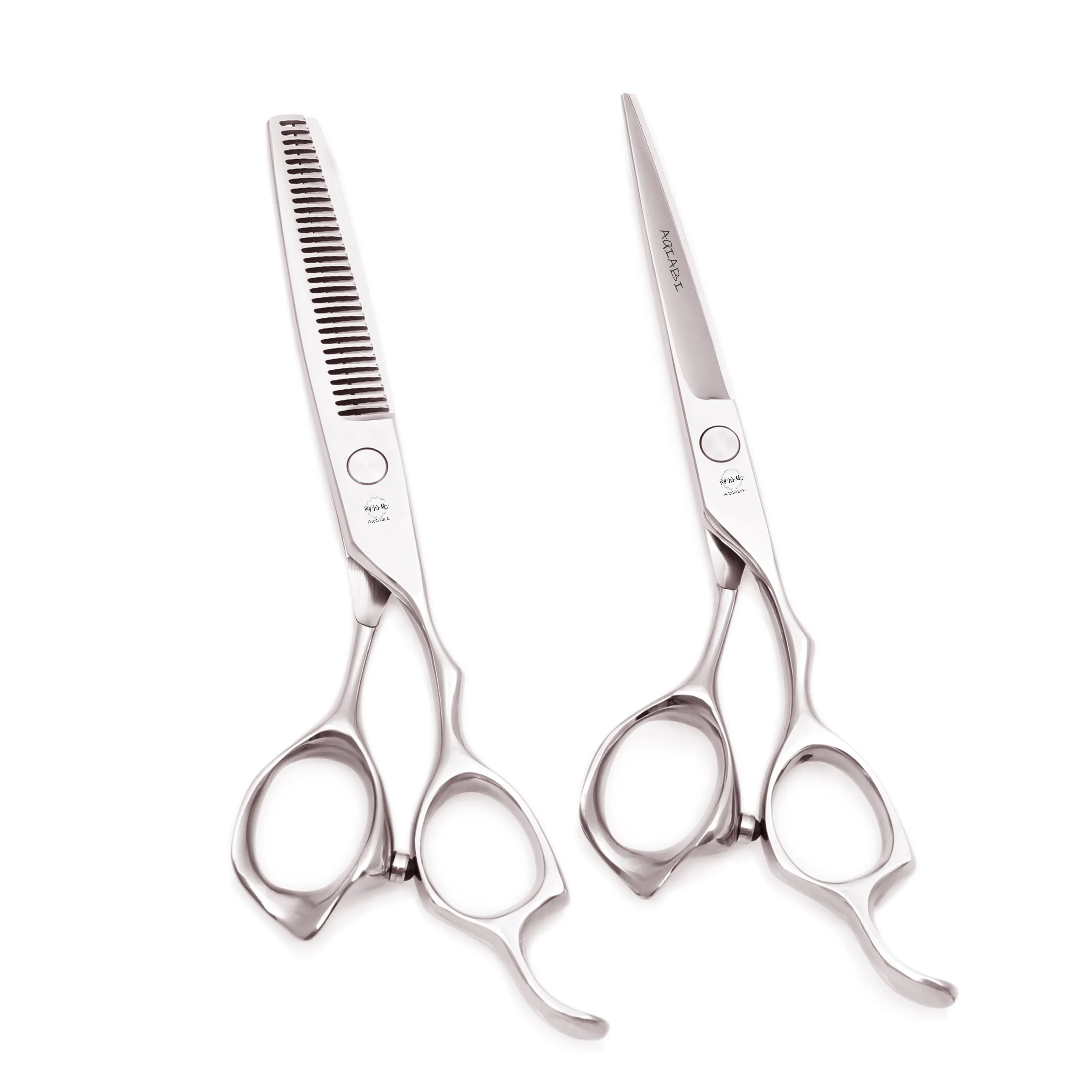Hair Scissors 6'' AQIABI 440C Shiny Hair Cutting Scissors Thinning Shears Barber Scissors A1024