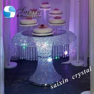 Splendido Tavolo per Torte in <span class=keywords><strong>Cristallo</strong></span> Illuminato da 1,2m, Colore Oro - Product Image 2