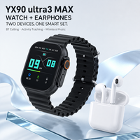 XTAURI 2026 Nouvelle Montre Connectée YX90 Ultra3 Max Combo Écouteurs TWS Grand Écran HD Étanche Appel Bluetooth Moniteur Fréquence Cardiaque et Sommeil