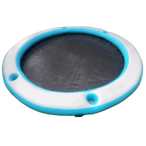 Màu Xanh Lá Cây Vòng Inflatable Hangout Bìa Võng Lounger Nổi Đồ Chơi Aqua Inflatable Float Nước Võng Hồ Bơi Ghế Với Người Giữ Cốc - Product Image 1