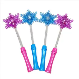 LED 눈송이 글로우 지팡이 스틱 장식 크리스마스 소녀 용 눈송이 지팡이 Froze 장난감
