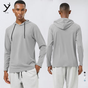 Wholesale <b>Men</b> gym shirt Causal Fitness Hooded <b>Men's</b> Quick Dry Sports Long Sleeve Hoodies for <b>Men</b> - Product Image 1