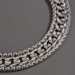 Bracelets Cuban Link, Chaîne Ronde, Bracelet de Poignet en Acier Inoxydable, Bijoux Tendance, Accessoires de Mode - Product Image 5