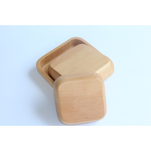 Japanese Style Wooden Square Plate Set Beech Wood Handmade Serving Tray For <b>Dessert</b> Salad Hotel Use - Product Image 3