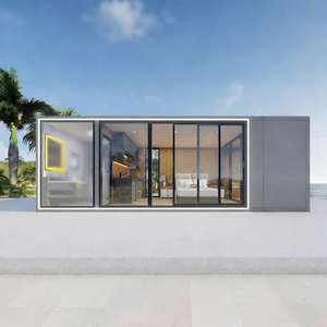 Casa Prefabricada <span class=keywords><strong>de</strong></span> Acero Moderna y <span class=keywords><strong>de</strong></span> Lujo, <span class=keywords><strong>de</strong></span> 40 pies, Aislada, <span class=keywords><strong>de</strong></span> <span class=keywords><strong>1</strong></span> Planta, 3 Dormitorios, Completamente Amueblada, <span class=keywords><strong>para</strong></span> Alquiler y Uso como Villa - Product Image 1