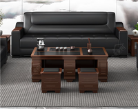 Conjunto de Sofás para Oficina con Diseño Simple y Moderno, Ideal para Recepción Empresarial, Incluye un Sofá de Tres Plazas y una Mesa de Centro