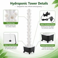 Tour hydroponique à 60 sites sur roues pour la maison et le jardin, système de culture vertical en colonne, hydroponie et aéroponie