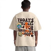 T-shirt Oversize Retrò Streetwear da Uomo con Grafica Motivazionale, Vestibilità Ampia, Girocollo Vintage, Manica Corta, Comoda