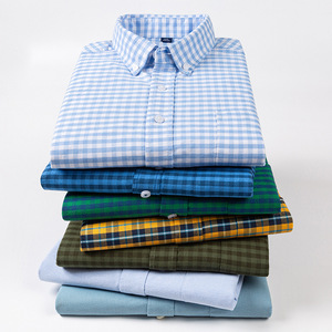 Camicia da <span class=keywords><strong>Uomo</strong></span> in Tessuto Oxford Puro <span class=keywords><strong>Cotone</strong></span> Anti-piega a Maniche Lunghe - Product Image 4