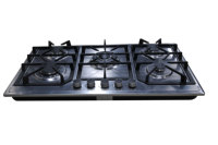 Kompor Gas Tanam 5 Tungku Stainless Steel untuk Rumah Tangga, Peralatan Dapur, Penghisap Asap