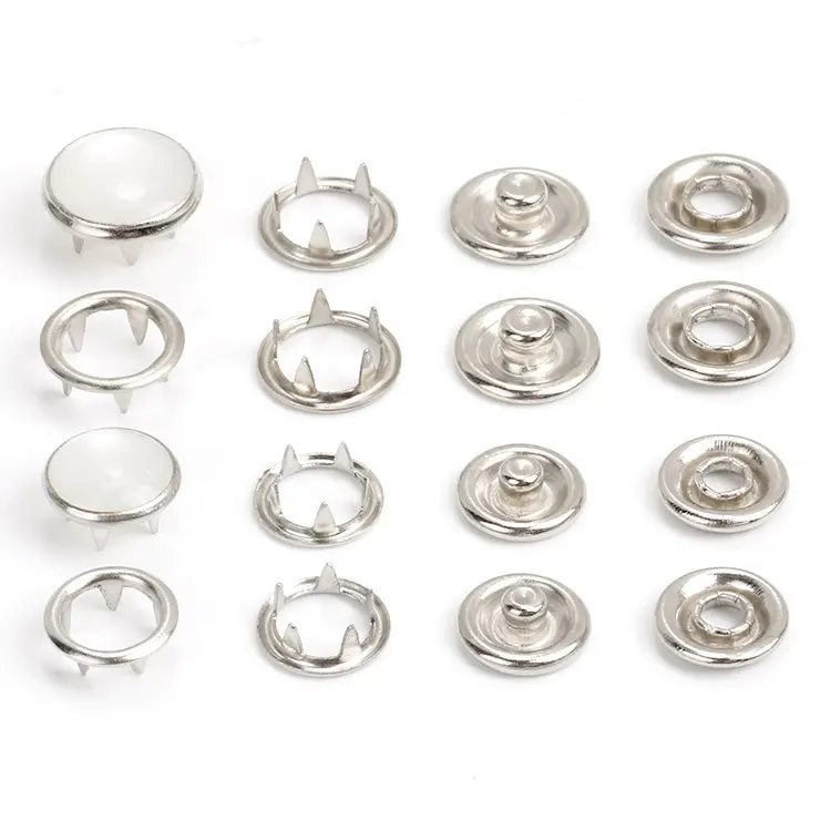 G & F индивидуальное кольцо для одежды, латунное четыре части, зубец, коготь, устойчивая жемчужная форма, круглая металлическая кнопка
