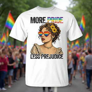 Más orgullo, menos prejuicios, camiseta del mes del orgullo LGBT, camiseta gay lesbiana - Product Image 3