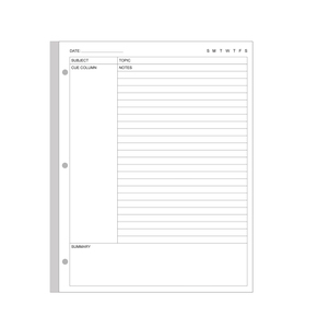 Papel de Notas <span class=keywords><strong>Cornell</strong></span> A4, Papel de Hojas Sueltas con 3 Orificios, 100 Hojas/200 Páginas, 100 g/m², Blanco, 8.5'' x 11'' - Product Image 1