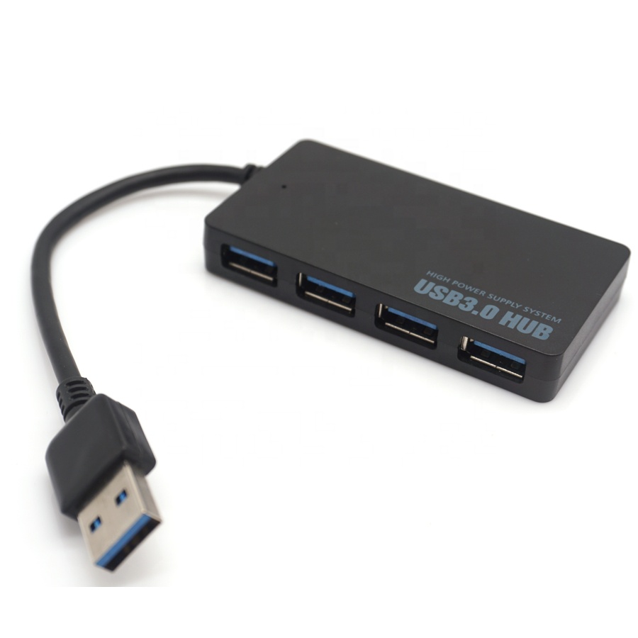 Высокоскоростной черный адаптер usb 3,0 с 4 портами и 4 портами
