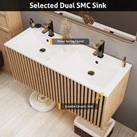 Meuble de salle de bain suspendu 48 pouces avec double vasque robinet bonde et 4 tiroirs en gros