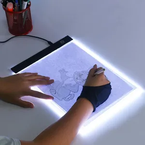 A4 크기 3 단계 디 밍이 가능한 보드 어린이 태블릿 스케치 연습 드로잉 보드 LED 라이트 패드