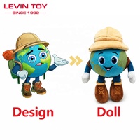 Juguete de Peluche Personalizado Premium, Globo Terráqueo con Personaje Explorador, Muñeco de Peluche Suave, Fabricante OEM para Regalos Educativos, MOQ Bajo