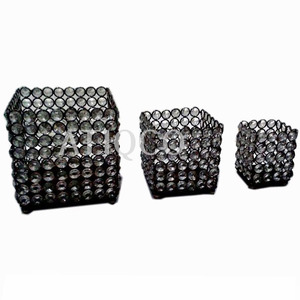 ATIQCO Porte-bougie en cristal pour décoration de balcon, ensemble de 3 bougies votives mignonnes, modèle artisanal 786918 |   Décoration intérieure et extérieure sécurisée - Product Image 4