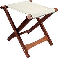 Tabouret pliant moderne Pangean en toile et bois pour assise extérieure portable et utilisation comme ottoman, couleur personnalisée, fabriqué en Chine
