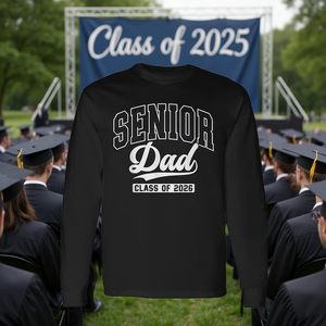 Maglietta a maniche lunghe per papà senior, classe del 2026, regalo di laurea per papà - Product Image 3