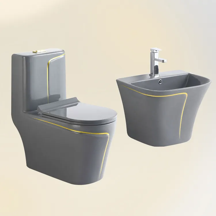 Moderne Kleur Waterkast Wc Toiletpot Porseleinen Badkamer Commode Toilet En Wastafel Set