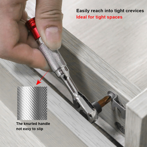 TOOLJOY 72 Tooth Mini <strong>Ratchet</strong> Handle 1/4 Drive Quick Release Socket <strong>Wrench</strong> Offset Screwdriver With Knurled Grip - Product Image 5