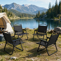 Chaise de camping pliable sur mesure OEM, chaise portable d'extérieur, cadre en alliage d'aluminium avec siège en tissu