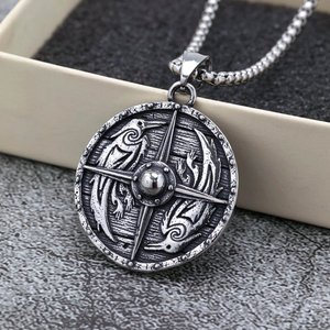 Yunnique-collar con colgante unisex de acero inoxidable, diseño de runas vikingas, regalo, joyería, accesorio de moda - Product Image 3