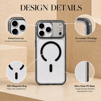 Coque magnétique puissante N52 en gros pour iPhone 17 16 15 14 13 12, Housse hybride transparente en TPU et PC avec chargement sans fil