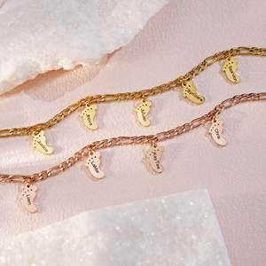 Personalized Name Engraving Baby Footprint Charm Bracelets for <strong>Sister</strong> Family <strong>Gift</strong> Grandma Mother's Birthday Jewelry <strong>Gift</strong> - Product Image 4