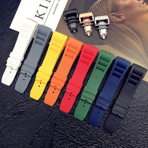 25 มม.สีแดงสีดำสีเขียวสีเทาสีฟ้าสีเหลืองสีส้มสายนาฬิกายางสำหรับริชาร์ด <span class=keywords><strong>มิลล์</strong></span>สายนาฬิกาสำหรับ RM011 <span class=keywords><strong>มิลล์</strong></span>สร้อยข้อมือซิลิโคน - Product Image 2