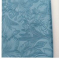 Rouleaux de cuir synthétique gaufré en PU, motifs floraux rétro et couleurs unies, pour la confection de sacs, nœuds pour cheveux et travaux de couture
