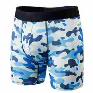 Calzoncillos bóxer de punto transpirables antibacterianos con estampado de camuflaje de tiro medio para hombre, de secado rápido, con cintura de cuatro costuras y corte plano. - Product Image 2