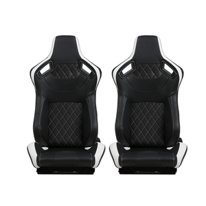 Sedili da Corsa a Secchiello HOBOT Comodi in Pelle PVC Nera con Cuciture Nere e Schienale <span class=keywords><strong>Reclinabile</strong></span> in Pelle Carbonio per Auto Sportive Modificate - Product Image 4