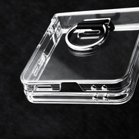 Funda para Samsung Z Flip 8 con Anillo de Soporte, Carcasa Rígida Transparente de PC para Teléfono Móvil Samsung Galaxy Z Flip 8 7