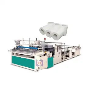 Toilet paper roll rewinding machine with sealing machine for small business idea