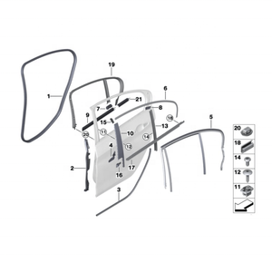 51357381753 OEM 51357381754 porta posteriore bordo striscia adesiva per BMW 1 serie <span class=keywords><strong>F52</strong></span> - Product Image 2