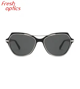 แนะนำใหม่คลิปออนแว่นกันแดดสำหรับแว่นตาใบสั่งยาพลิกขึ้นวินเทจออกแบบแว่นกันแดดขับรถสำหรับสุภาพสตรี